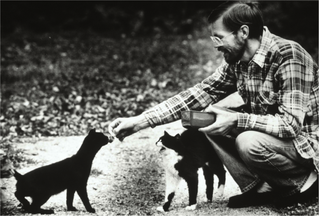 Foreclosure has idled the farm and AIDS has weakened Hanson, but he still does light chores like feeding the barn cats.